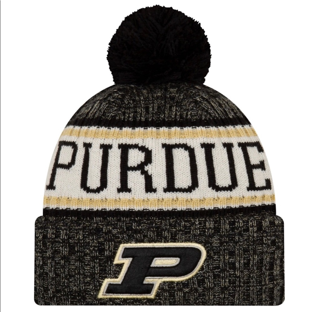 New Era Purdue Puff Beanie NWOT
